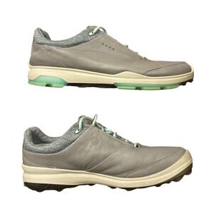 ECCO Biom Hybrid 3‎ Women's Golf Shoes Yak Leather GORE-TEX Grey Mint Size US 9